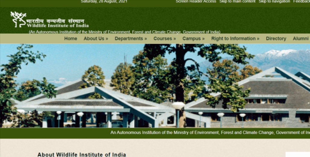 Wildlife Institute of India Recruitment 2021
