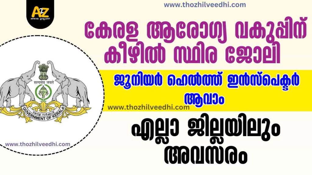 Kerala Junior Health Inspector Recruitment 2025