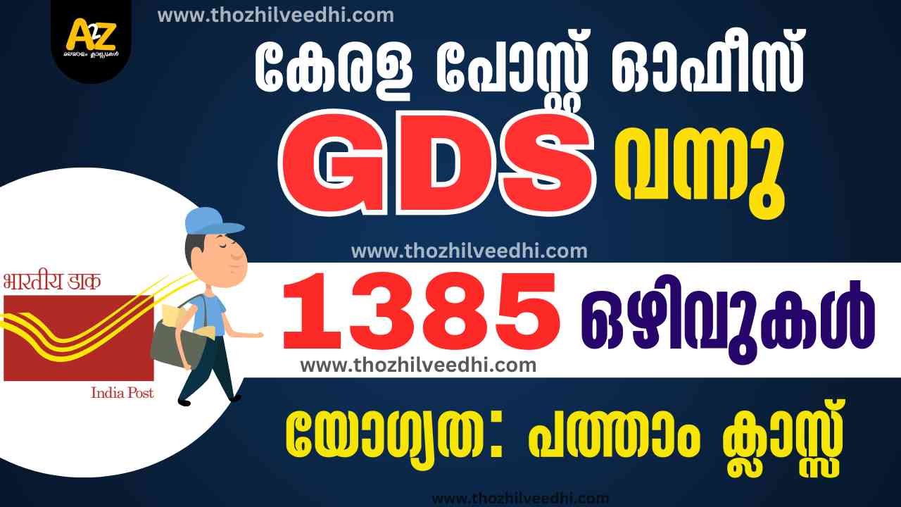 Kerala Post Office GDS Recruitment 2025 Apply Online For Latest 1385